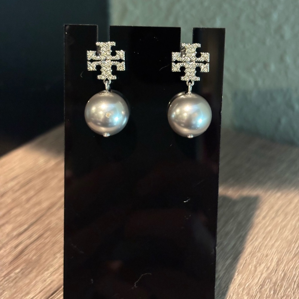 Tory Burch Pearl and diamond earrings